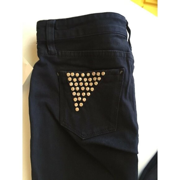 SL8 Denim Dark Blue Skinny Sequin Pants - Picture 11 of 12